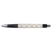 Stylo Carrés Rayures Crème Or Blanc   (Devant)