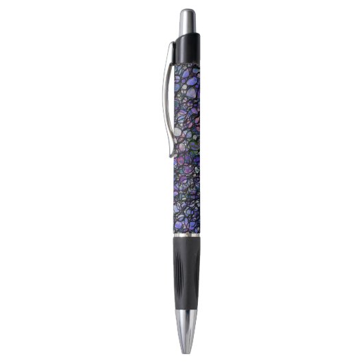 Stylo Cercles abstraits dessinés à la main, Bleu, Violet (Haut (Vertical))