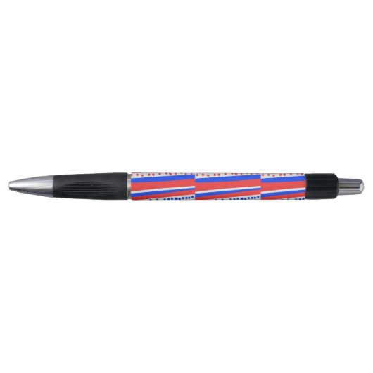 Stylo Cercles Rayures Bleu Blanc Rouge (Devant)