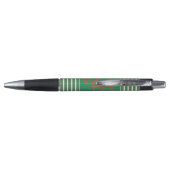 Stylo Chaussette de Noël rouge sur fond vert (Dos)