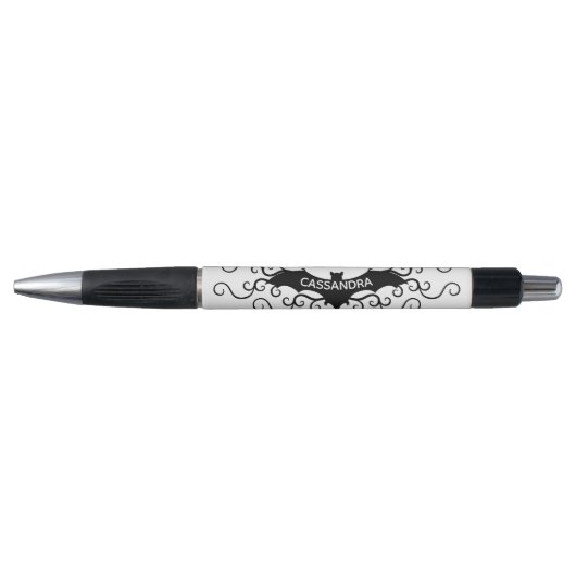 Stylo Chauve-souris victorienne gothique avec tourbillon (Devant)