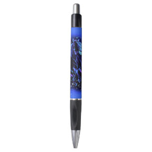 Stylo Cheval Bleu Néon Couchant Au Lune Starry Night