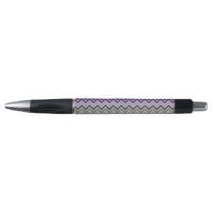 Stylo Chevron mauve et gris