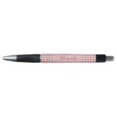 Stylo Chic Monogram Rose Houndstooth Avec Nom (Devant)