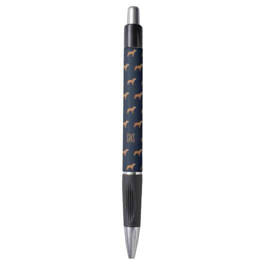 Stylo Chiens de taureau Motif Monogramme (Devant (Vertical))