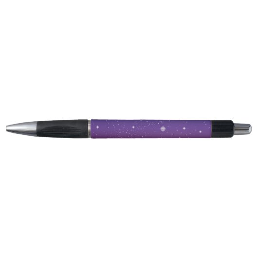 Stylo Ciel étoilé de coucher de soleil violet et or (Devant)