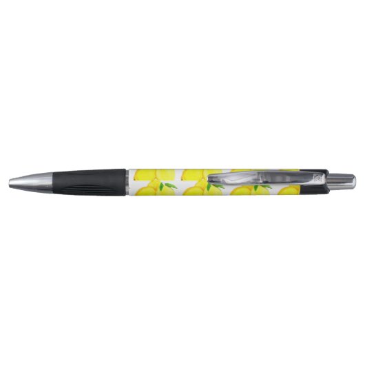 Stylo Citrons peints Aquarelle Motif de fruits jaunes (Dos)