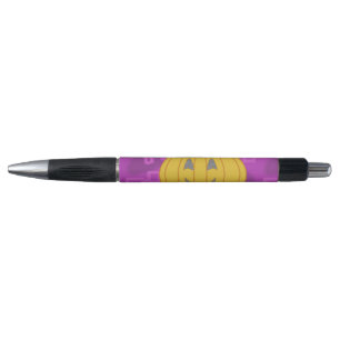Stylo Citrouille moderne sur violet géométrique