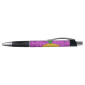 Stylo Citrouille moderne sur violet géométrique (Haut)