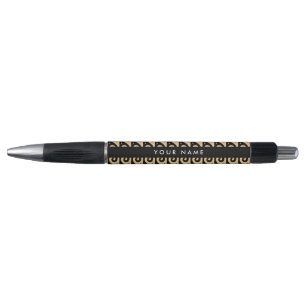 Stylo Clé de méandre grecque, Clé de vague, Brown, Votre