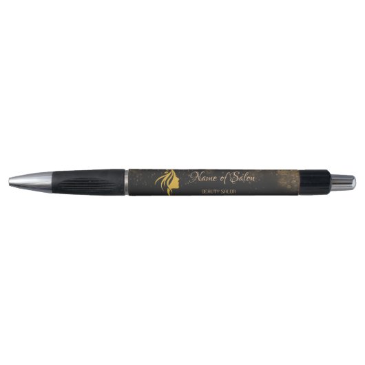 Stylo Code QR de salon doré et noir Panneau de tente de  (Devant)