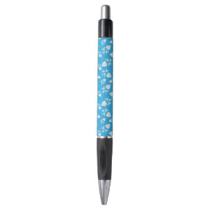 Stylo Coeur de fleur bleu avec fleurs motif