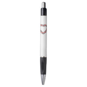 Stylo Coeur d'origine des fleurs de roses rouges de poin