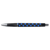 Stylo Cœurs à pois bleus sur fond noir (Devant)