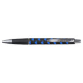 Stylo Cœurs à pois bleus sur fond noir (Dos)
