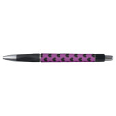 Stylo Coeurs de polka noir sur violet (Devant)