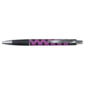 Stylo Coeurs de polka noir sur violet (Dos)