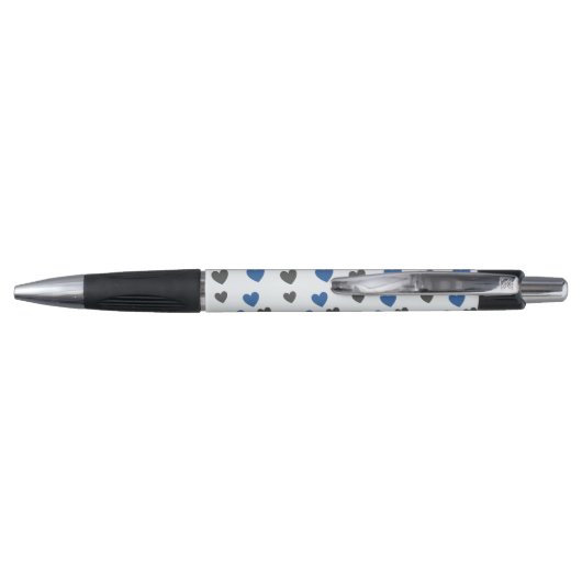 Stylo Cœurs glissants - Bleu et Gris (Dos)