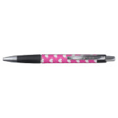 Stylo Coeurs polka blanc sur rose fuchsia (Dos)