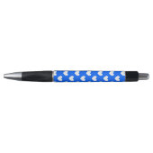Stylo Coeurs polka blancs sur bleu (Devant)