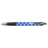 Stylo Coeurs polka blancs sur bleu (Dos)