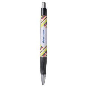 Stylo Colombie et drapeau colombien en mosaïque bleu Per