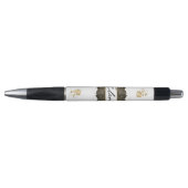 Stylo  con flores doradas  personalizada (Devant)