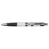 Stylo  con flores doradas  personalizada (Dos)