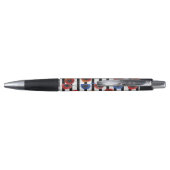 Stylo Coquelicots bleus rouges et rayures (Dos)