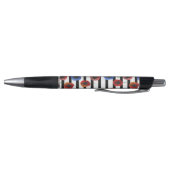 Stylo Coquelicots bleus rouges et rayures (Bas)