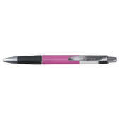 Stylo Couleur rose Noir Blocage Monogramme Nom Moderne (Dos)