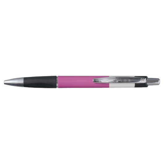 Stylo Couleur rose Noir Blocage Monogramme Nom Moderne (Dos)