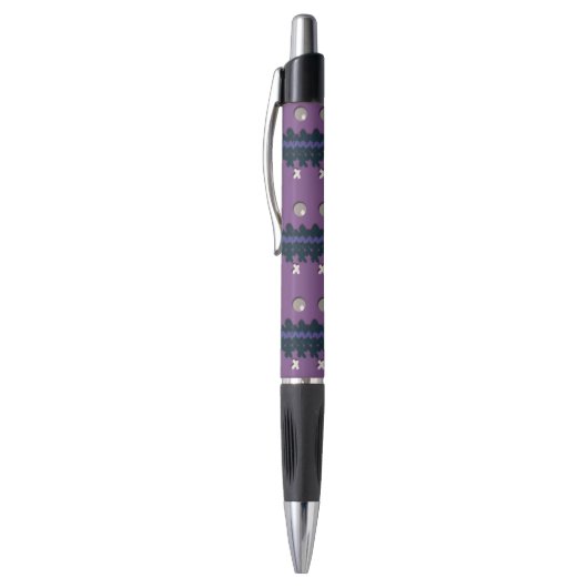 Stylo Couleur violet personnalisée Motif à noeud graphiq (Haut (Vertical))