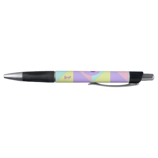 Stylo Couleurs pastel & coeurs violets battre (Bas)