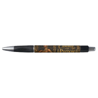 Stylo Couronnée avec un but : Reine noire et dorée royal