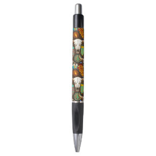 Stylo Crâne de Buffalo Emblème Amérindien