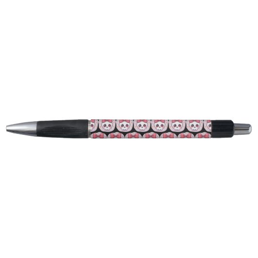 Stylo Crâne Pastel Goth avec Nœud (Devant)
