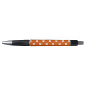 Stylo Croix blanche coutures sur orange brûlé (Devant)