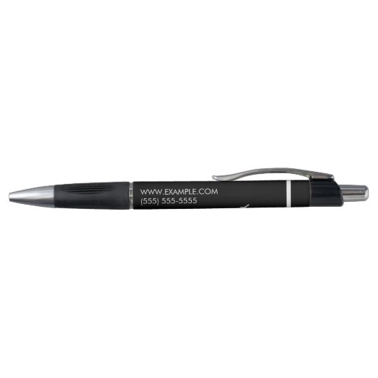Stylo Croix blanche simple sur noir (Haut)