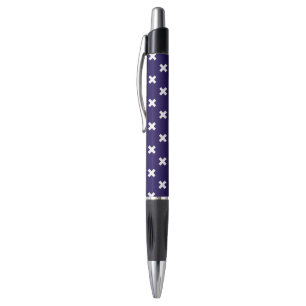 Stylo Croix blanches sur bleu marine