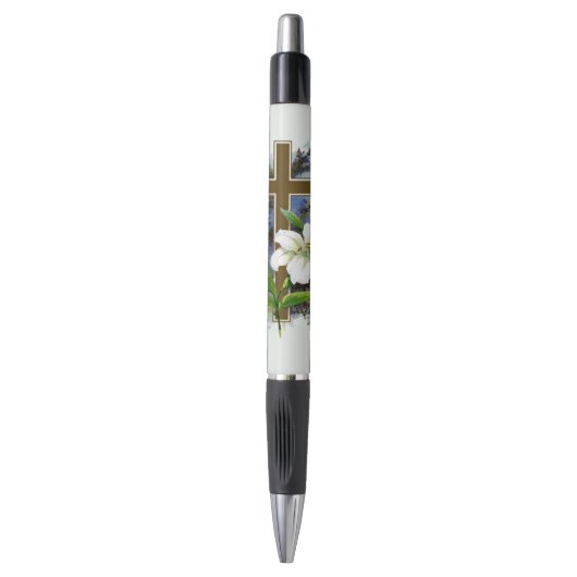 Stylo Croix chrétienne en or (Devant (Vertical))