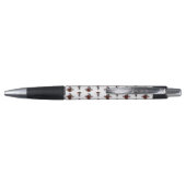 Stylo Croix d'argent avec une rose rouge (Dos)