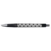 Stylo Croix noire coutures sur gris (Devant)