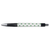 Stylo Croix verte coutures sur blanc (Devant)
