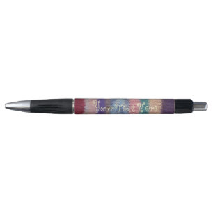Stylo cru original tricoté coloré d'amusement de rayures