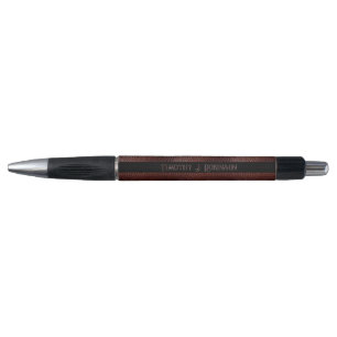 Stylo Cuir Brun Faux Personnalisé en Relief