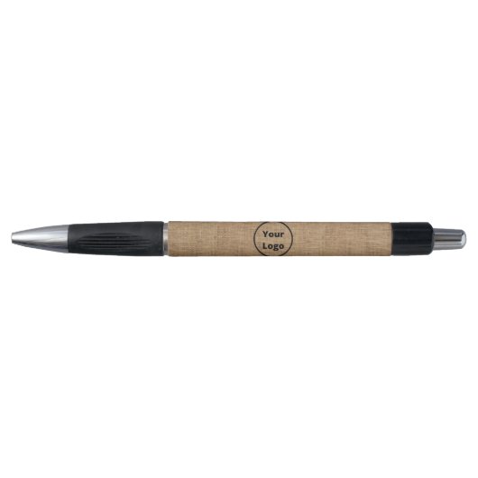 Stylo Custom logo brown burlap (Devant)