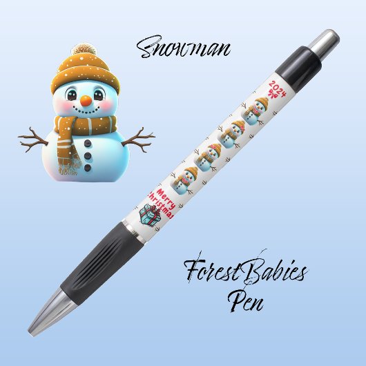 Stylo Cute Christmas Snowman, Festive Graphic, White ⛄️ 