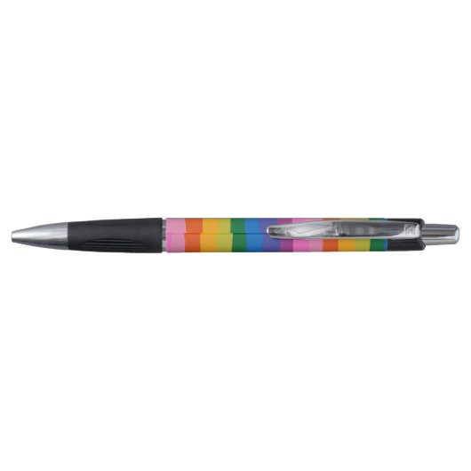 Stylo Cute Coloré Fun Rainbow Stripes Personnalisé (Dos)