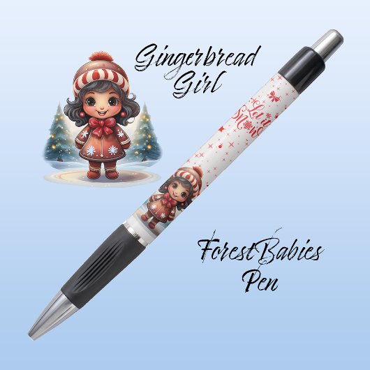 Stylo Cute Unique Gingerbread Girl, Let it Snow, White